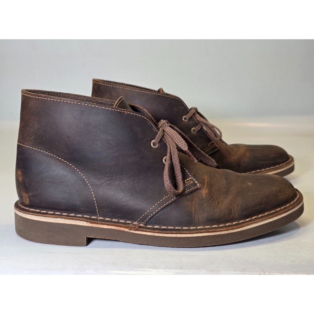 Clarks Bushacre 2 Men's Boots Size 8 M Brown Leather Desert Chukka Lace Up Shoes